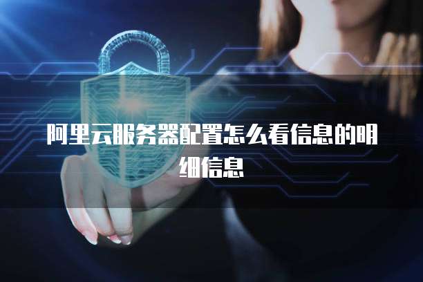 阿里云服务器配置怎么看信息的明细信息