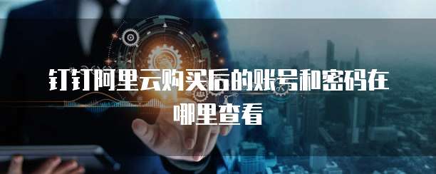 钉钉阿里云购买后的账号和密码在哪里查看