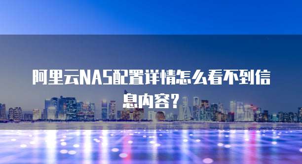 阿里云NAS配置详情怎么看不到信息内容?