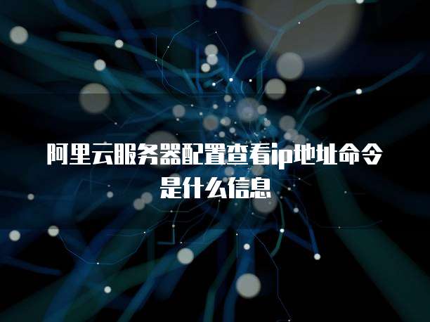 阿里云服务器配置查看ip地址命令是什么信息