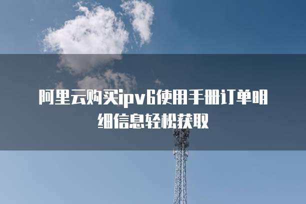 阿里云购买ipv6使用手册订单明细信息轻松获取