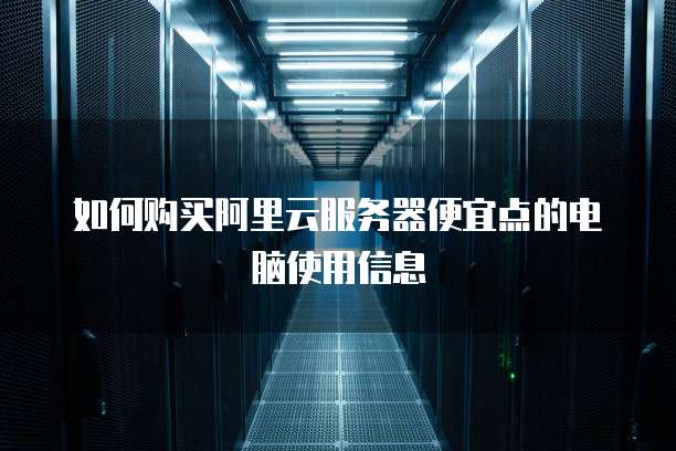 如何购买阿里云服务器便宜点的电脑使用信息