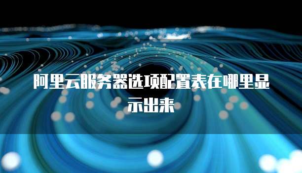 阿里云服务器选项配置表在哪里显示出来