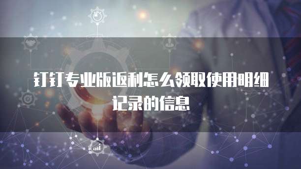 钉钉专业版返利怎么领取使用明细记录的信息