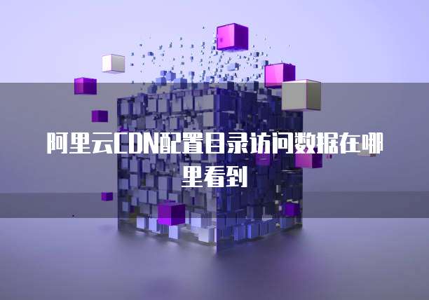 阿里云CDN配置目录访问数据在哪里看到