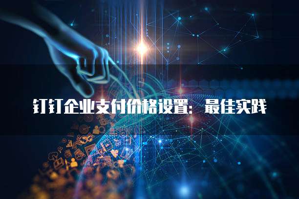 钉钉企业支付价格设置:最佳实践
