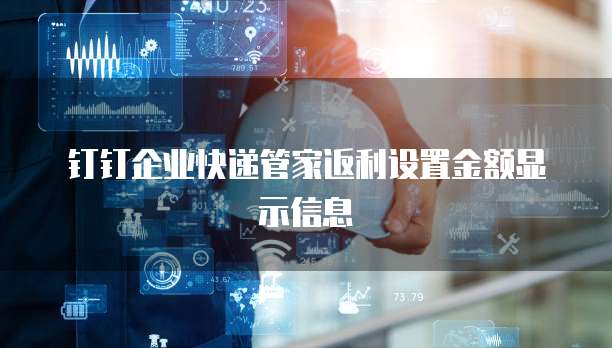 钉钉企业快递管家返利设置金额显示信息