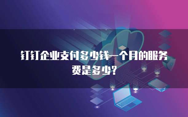 钉钉企业支付多少钱一个月的服务费是多少?