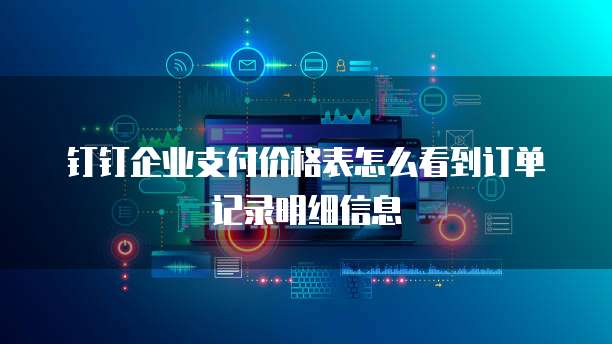 钉钉企业支付价格表怎么看到订单记录明细信息