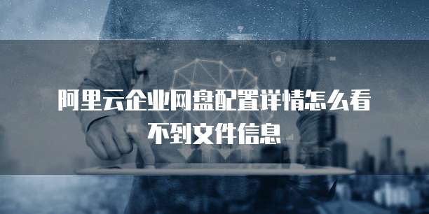 阿里云企业网盘配置详情怎么看不到文件信息