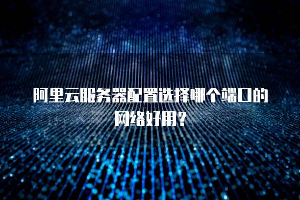 阿里云服务器配置选择哪个端口的网络好用?