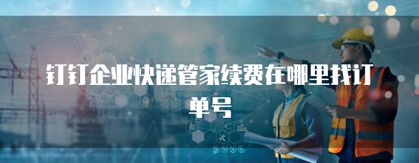 钉钉企业快递管家续费在哪里找订单号
