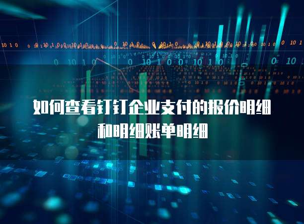 如何查看钉钉企业支付的报价明细和明细账单明细