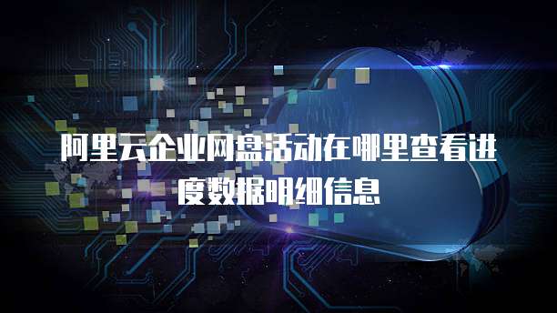 阿里云企业网盘活动在哪里查看进度数据明细信息