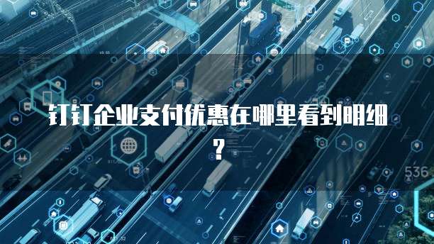 钉钉企业支付优惠在哪里看到明细?