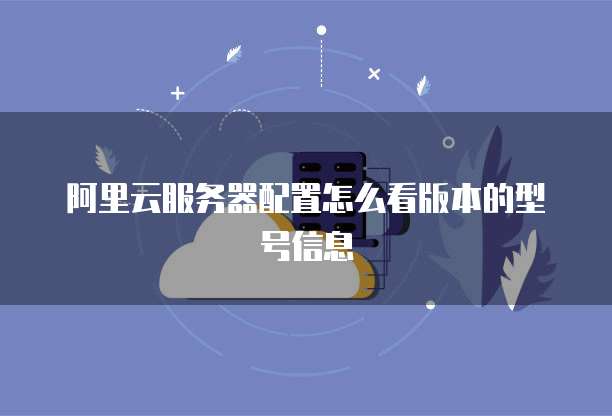 阿里云服务器配置怎么看版本的型号信息