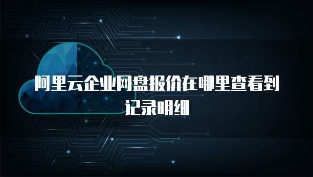 阿里云企业网盘报价在哪里查看到记录明细