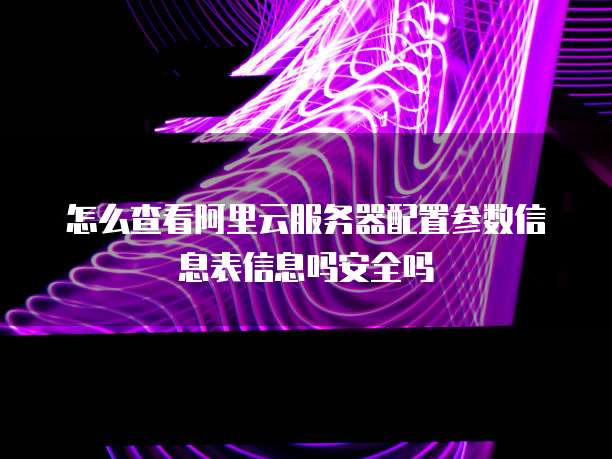 怎么查看阿里云服务器配置参数信息表信息吗安全吗