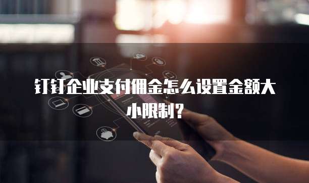 钉钉企业支付佣金怎么设置金额大小限制?