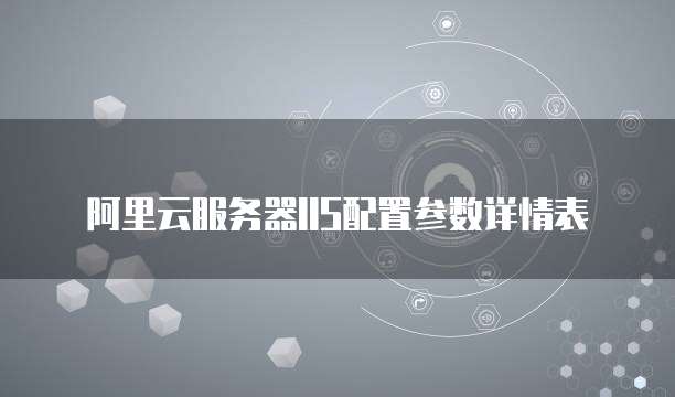 阿里云服务器IIS配置参数详情表