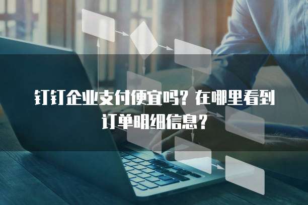 钉钉企业支付便宜吗?在哪里看到订单明细信息?
