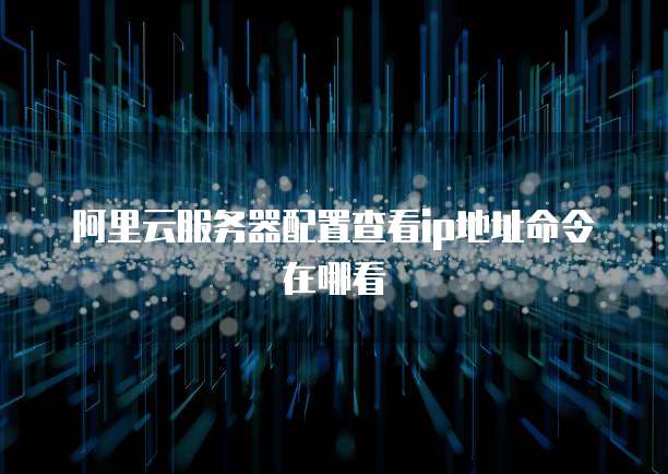 阿里云服务器配置查看ip地址命令在哪看