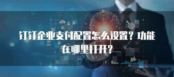 钉钉企业支付配置怎么设置？功能在哪里打开？