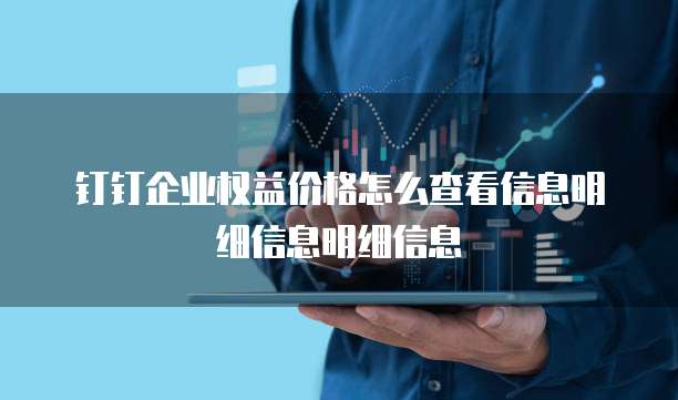 钉钉企业权益价格怎么查看信息明细信息明细信息