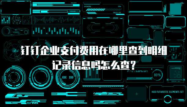 钉钉企业支付费用在哪里查到明细记录信息吗怎么查?
