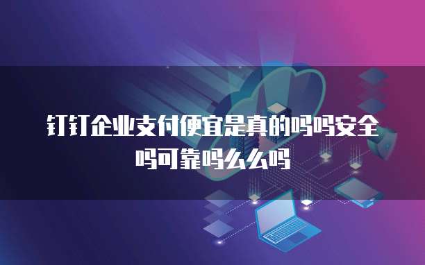 钉钉企业支付便宜是真的吗吗安全吗可靠吗么么吗
