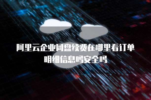 阿里云企业网盘续费在哪里看订单明细信息吗安全吗
