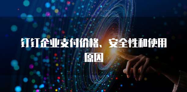 钉钉企业支付价格、安全性和使用原因