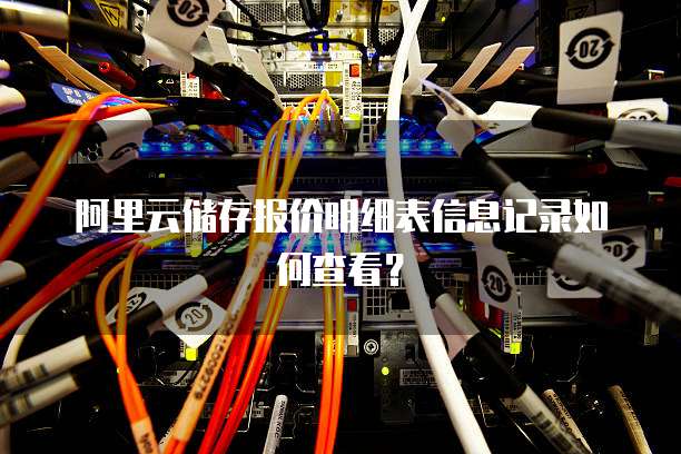 阿里云储存报价明细表信息记录如何查看?
