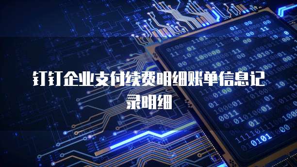 钉钉企业支付续费明细账单信息记录明细