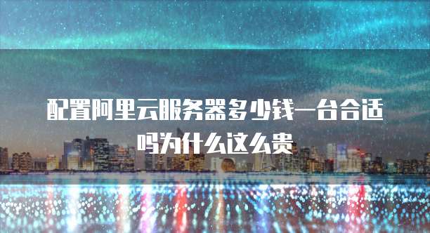 配置阿里云服务器多少钱一台合适吗为什么这么贵