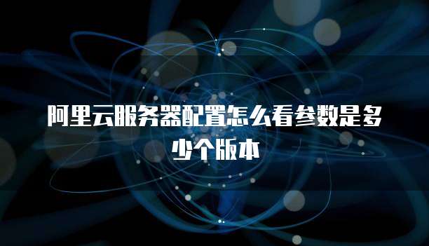阿里云服务器配置怎么看参数是多少个版本