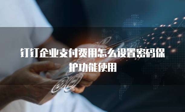 钉钉企业支付费用怎么设置密码保护功能使用