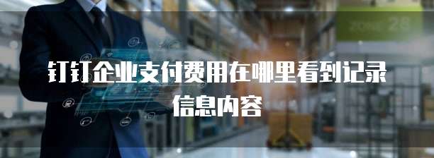 钉钉企业支付费用在哪里看到记录信息内容