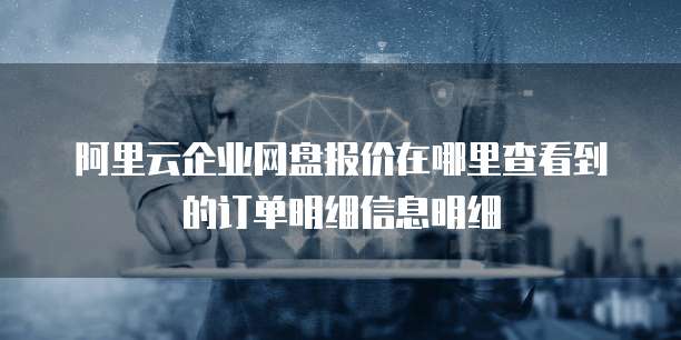 阿里云企业网盘报价在哪里查看到的订单明细信息明细