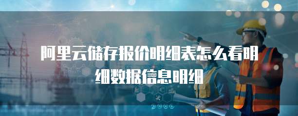 阿里云储存报价明细表怎么看明细数据信息明细