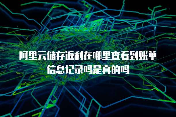 阿里云储存返利在哪里查看到账单信息记录吗是真的吗