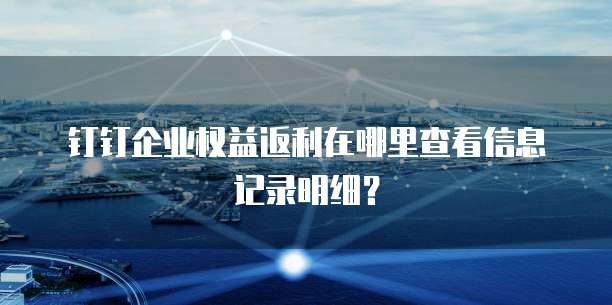 钉钉企业权益返利在哪里查看信息记录明细?