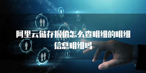 阿里云储存报价怎么查明细的明细信息明细吗