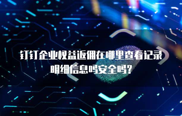 钉钉企业权益返佣在哪里查看记录明细信息吗安全吗?