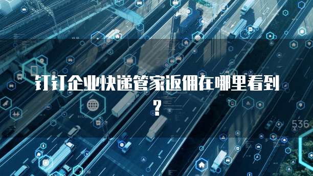 钉钉企业快递管家返佣在哪里看到?