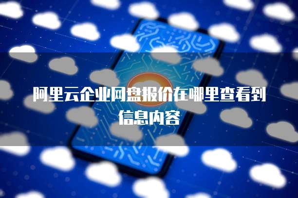 阿里云企业网盘报价在哪里查看到信息内容