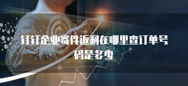 钉钉企业寄件返利在哪里查订单号码是多少