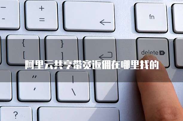 阿里云共享带宽返佣在哪里找的