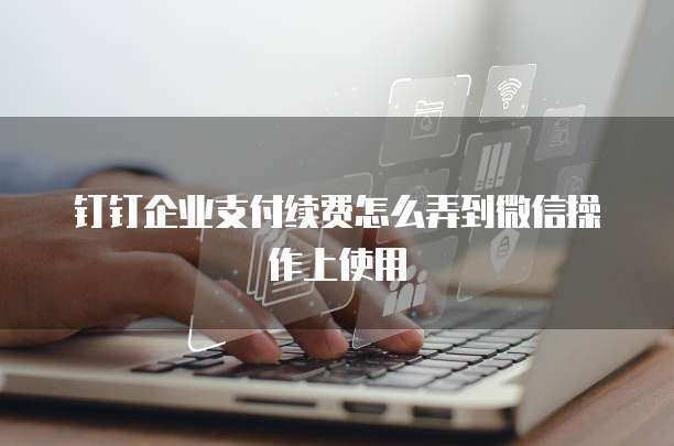 钉钉企业支付续费怎么弄到微信操作上使用