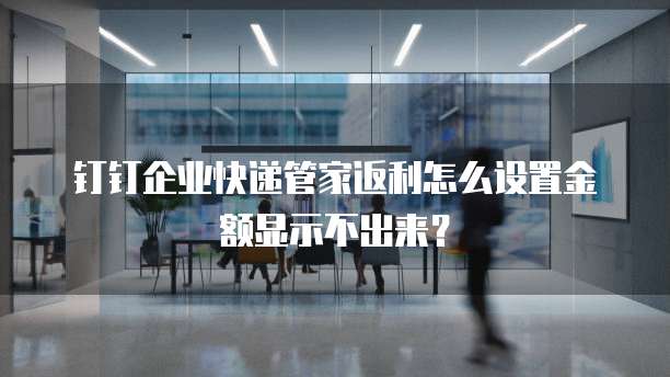 钉钉企业快递管家返利怎么设置金额显示不出来？